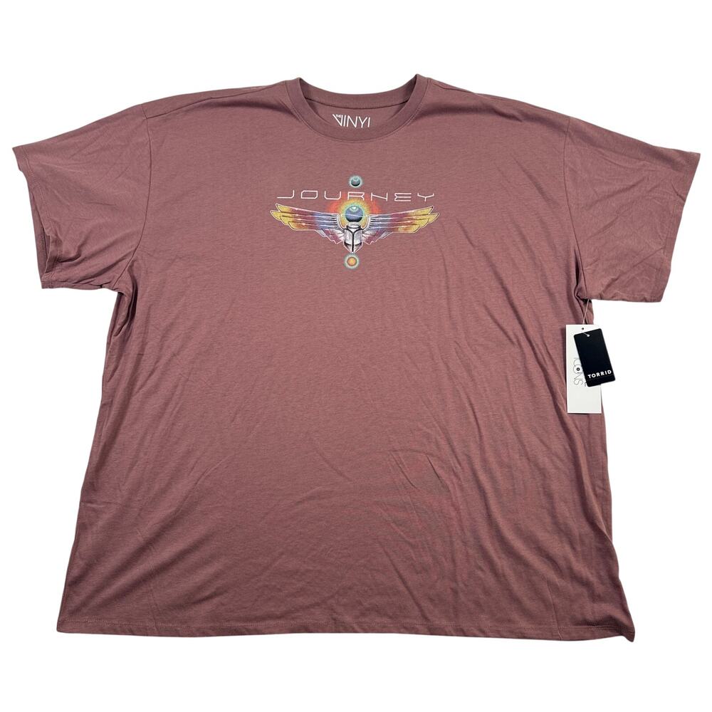 NWT Torrid Journey Band Tee Womens 2 /2X Rose Taupe Oversized Graphic Tunic